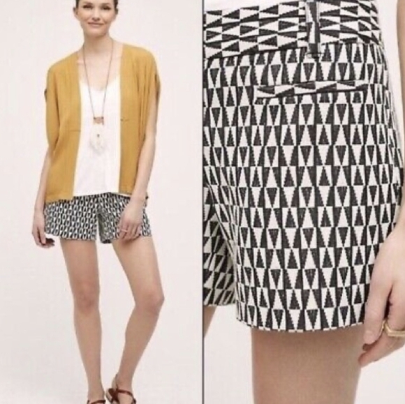 Anthropologie Cartonnier Neda geometric shorts Size 6 - Picture 2 of 8